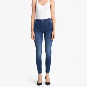 MOTHER High Waisted Looker Ankle The Road to Paradise Skinny Straight Jean